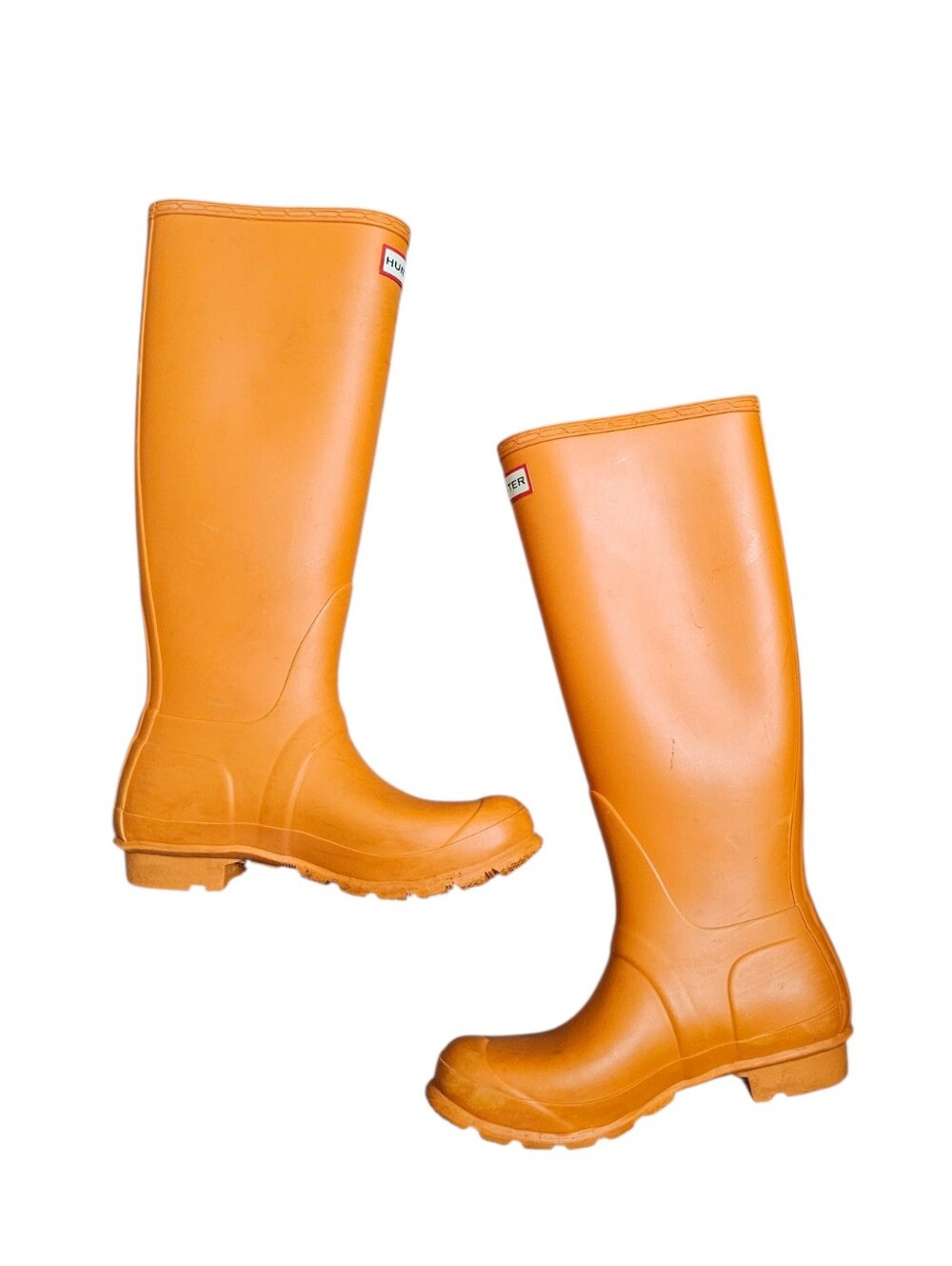 Hunter Bright Orange Knee-High Tall Rain Boots Size 6 - Picture 2 of 8